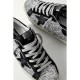 Superstar distressed glittered leather and suede sneakers