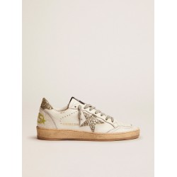 Ball Star LTD sneakers in white leather with green glitter details