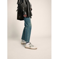 Ball Star LTD sneakers in white leather with green glitter details