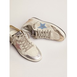 Ball Star in white suede with multicolor inserts