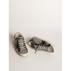 Black Super-Star sneakers with iridescent fabric