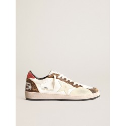 Ball Star Pro sneakers in white nappa leather with knurled ivory rubber inserts