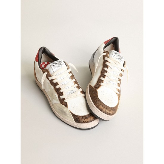 Ball Star Pro sneakers in white nappa leather with knurled ivory rubber inserts