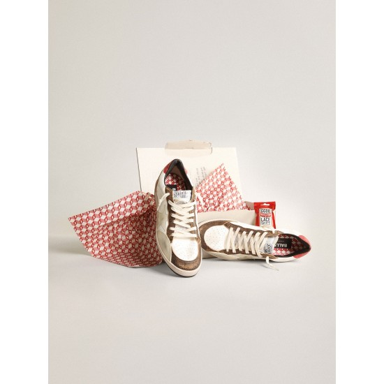 Ball Star Pro sneakers in white nappa leather with knurled ivory rubber inserts