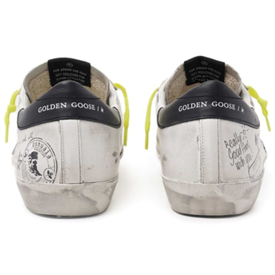 Super Star graffiti fashion sneakers for women's white distressed version