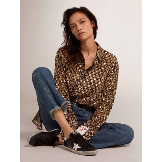 Superstar sneakers in leather with contrast star and heel tab