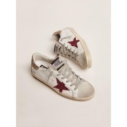 Golden Goose Super-Star Sneakers with Glitter Star and Heel Tab