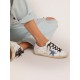 Super-Star sneakers with blue leather star and glitter heel tab
