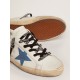 Super-Star sneakers with blue leather star and glitter heel tab