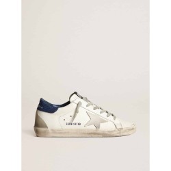 Super-Star sneakers with off-white suede star and blue lizard-print nubuck heel tab