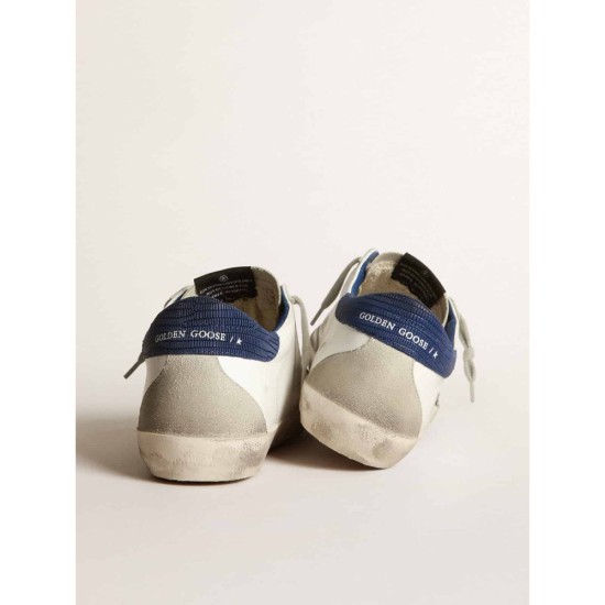 Super-Star sneakers with off-white suede star and blue lizard-print nubuck heel tab