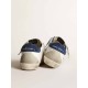 Super-Star sneakers with off-white suede star and blue lizard-print nubuck heel tab