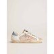 Super-Star LTD sneakers in white leather with mesh insert and silver glitter tongue
