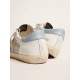 Super-Star LTD sneakers in white leather with mesh insert and silver glitter tongue