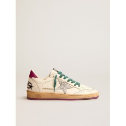 Ball Star LTD sneakers in leather with purple heel tab and silver star