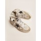 Ball Star sneakers in white leather and ice-gray suede with black leather detail