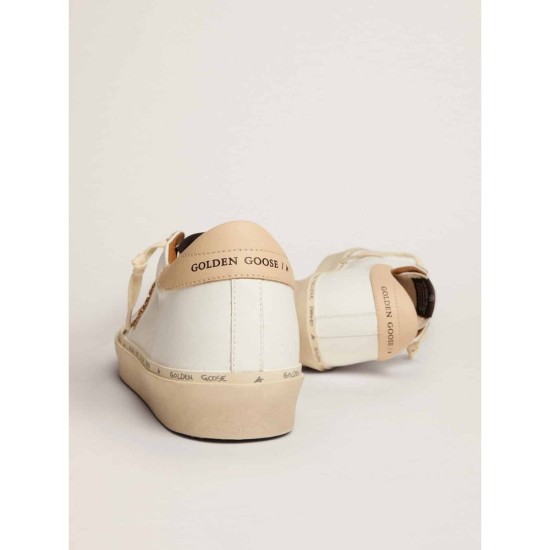 Hi Star sneakers with gold glitter star and beige leather heel tab