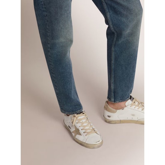 Men's Super-Star with gold sparkle foxing and lettering