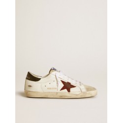 Men's Super-Star with earth-brown suede star and dark green leather heel tab