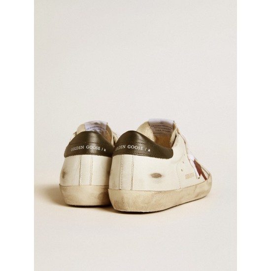 Men's Super-Star with earth-brown suede star and dark green leather heel tab