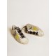 Super-Star in mesh with yellow suede star and black leather heel tab
