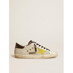 Super-Star in mesh with yellow suede star and black leather heel tab