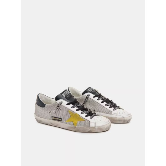 Super-Star in mesh with yellow suede star and black leather heel tab