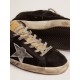 Men's Super-Star in black suede with silver laminated leather star