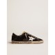 Men's Super-Star in black suede with silver laminated leather star