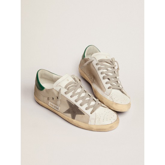 Men's Super-Star in light silver mesh with gray star