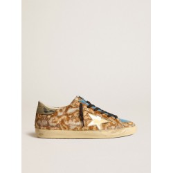 Men’s Super-Star LAB in leopard pony skin with gold star and gray heel tab