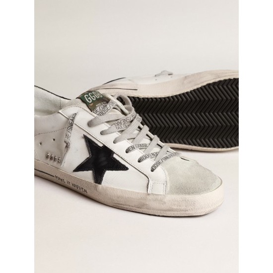 Super-Star with blue metallic leather star and black heel tab