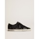 Men's Super-Star in black nappa with black suede star and heel tab