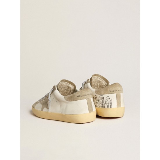 Men’s Super-Star in nappa with ice-gray suede star and black embroidery