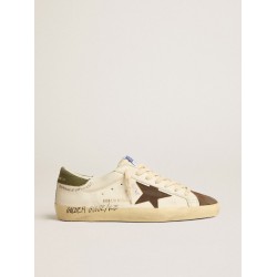 Men's Super-Star LTD in nappa with brown suede star and green heel tab