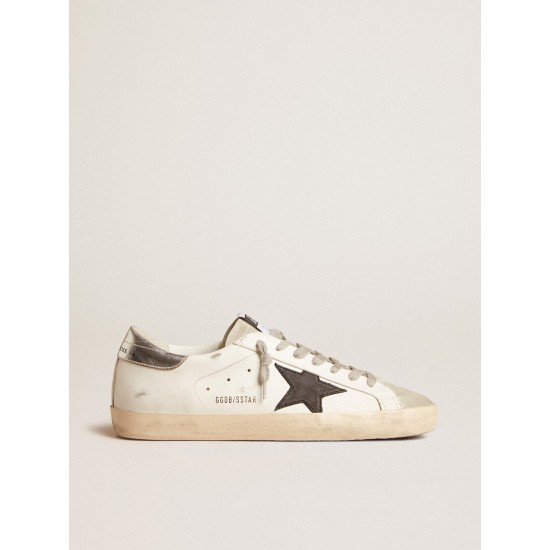Men's Super-Star with black nubuck star and silver leather heel tab