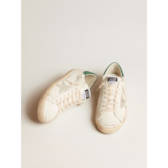 Men's Super-Star with ice-gray suede star and green leather heel tab
