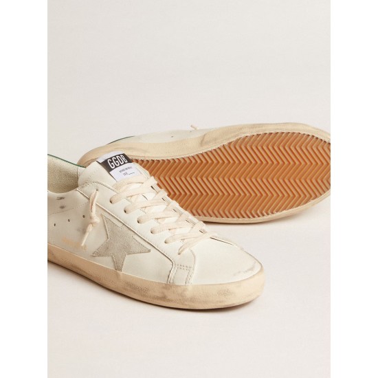 Men's Super-Star with ice-gray suede star and green leather heel tab