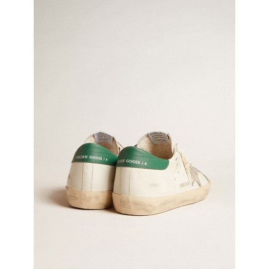 Men's Super-Star with ice-gray suede star and green leather heel tab