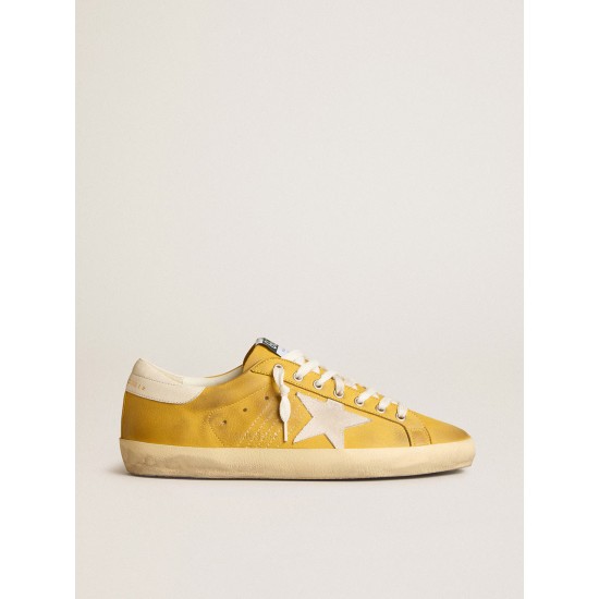 Honey Super-Star with white suede star and white nappa leather heel tab