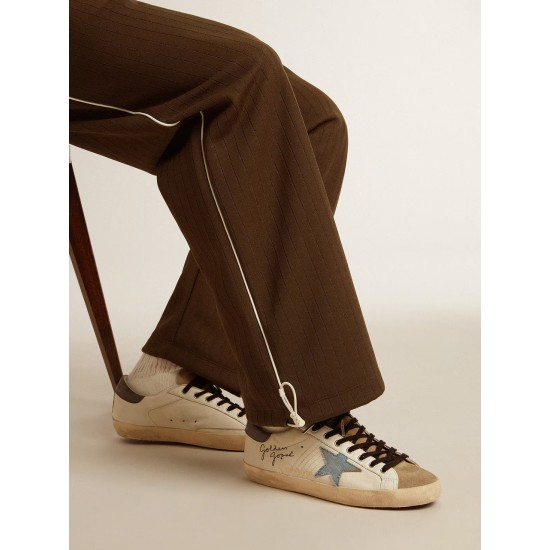 Men's Super-Star LTD in nappa with denim star and gray leather heel tab