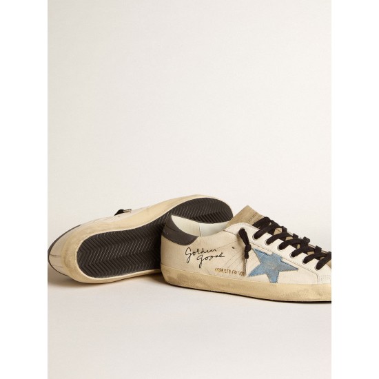 Men's Super-Star LTD in nappa with denim star and gray leather heel tab