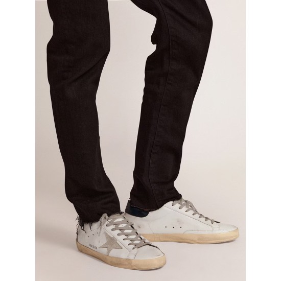 Men's Super-Star with suede star and blue heel tab