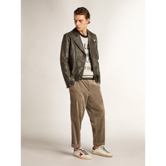 Men's Super-Star with red suede star and green leather heel tab