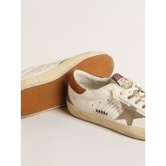 Super-Star with suede star and brown leather heel tab