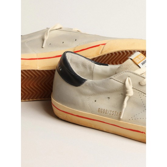 Super-Star in gray nubuck with perforated star and blue heel tab