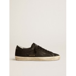 Men's Super-Star in black nubuck with perforated star and black nubuck heel tab