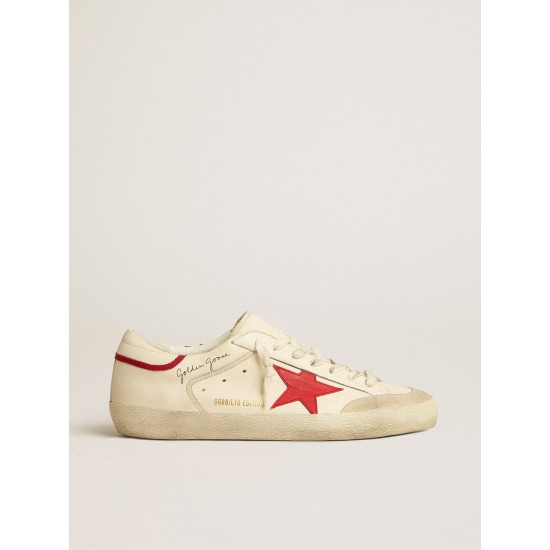 Men's Super-Star LTD in nappa with red leather star and pearl suede toe