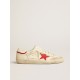 Men's Super-Star LTD in nappa with red leather star and pearl suede toe