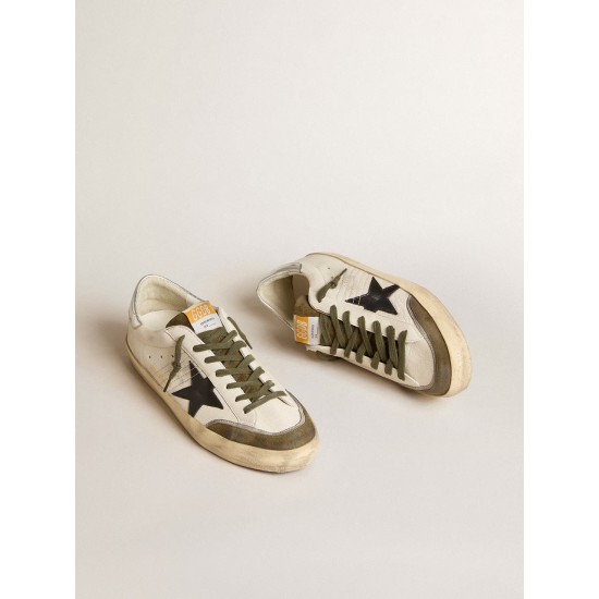 Men's Super-Star LTD in nappa leather with black leather star and silver heel tab